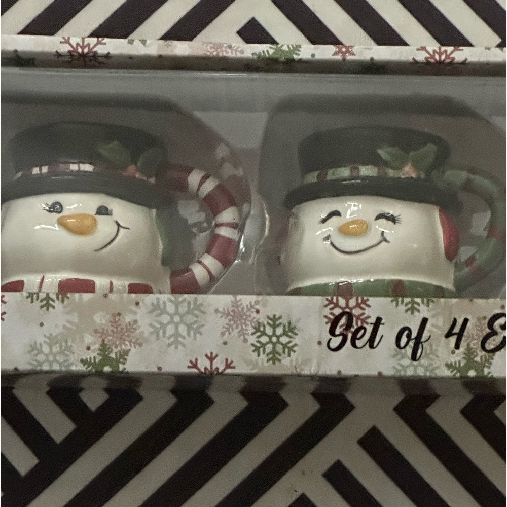 NEW Transpac Seasonal Christmas Set of 4 Expresso Mugs